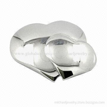 Stainless steel badges with two-heart shape